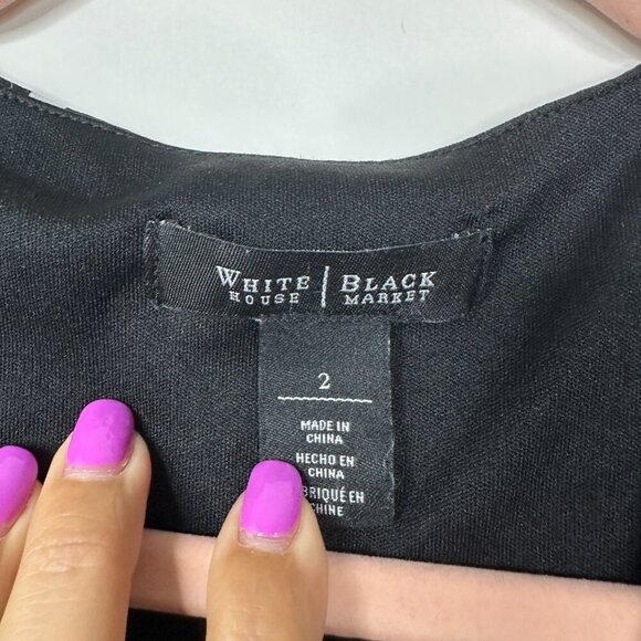 2/$30 White House Black Market Geometric Print Faux Wrap Dress 2 #A0040 - Picture 5 of 8